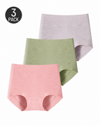 3-Pack Pure Cotton High Waist Tummy Control Antibacterial Elastic Boxer Briefs