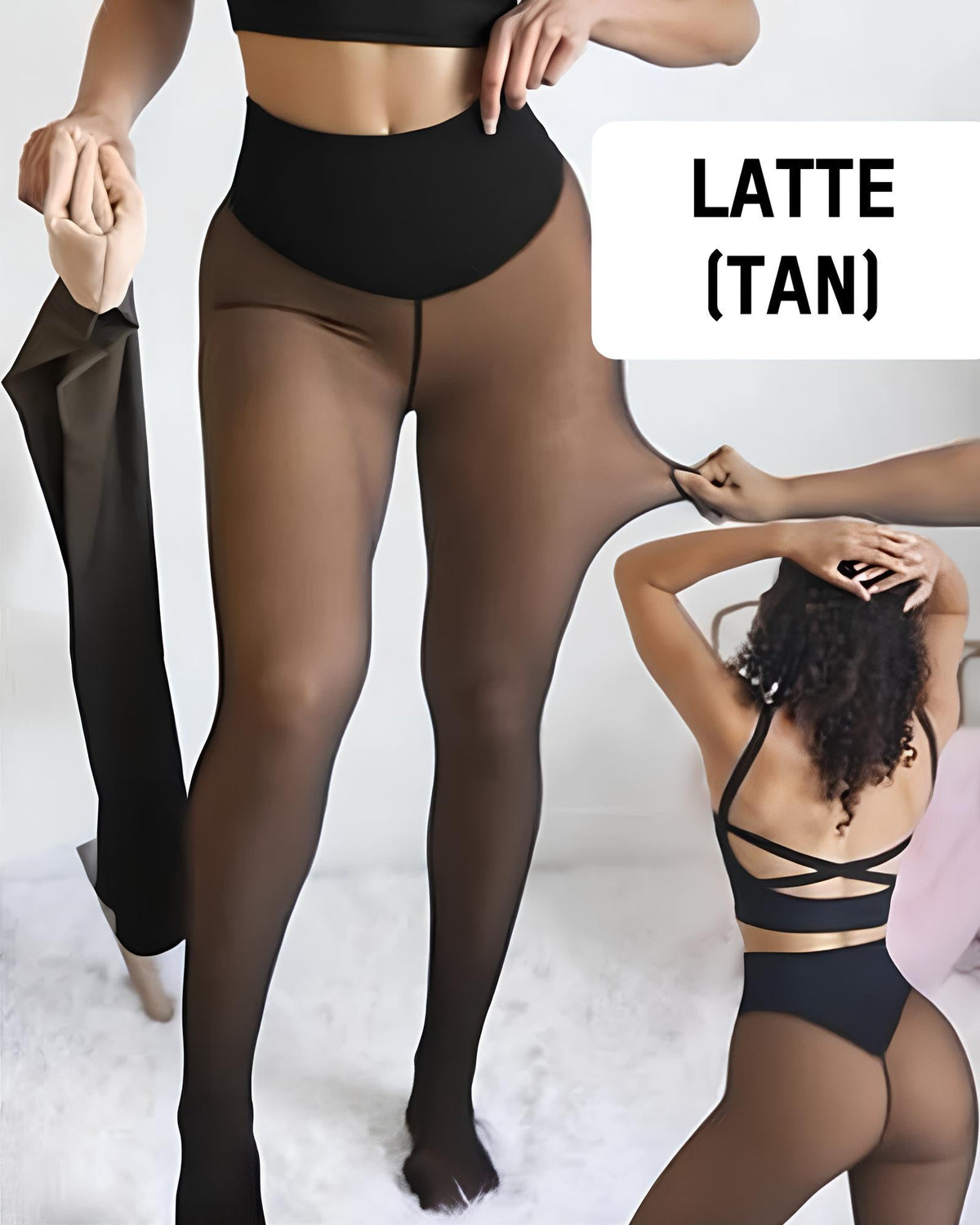 Compression Straps Single-seam Shaping Fleece-lined Leggings