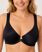 Front Closure Deep V Underwire Cross Mesh Back Bra