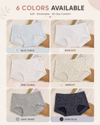 5-Pack Comfortable Antibacterial Seamless Boyshort Panties with Extended Gusset
