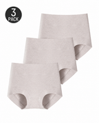 3-Pack Pure Cotton High Waist Tummy Control Antibacterial Elastic Boxer Briefs