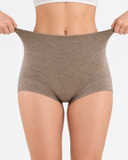 3-Pack Pure Cotton High Waist Tummy Control Antibacterial Elastic Boxer Briefs