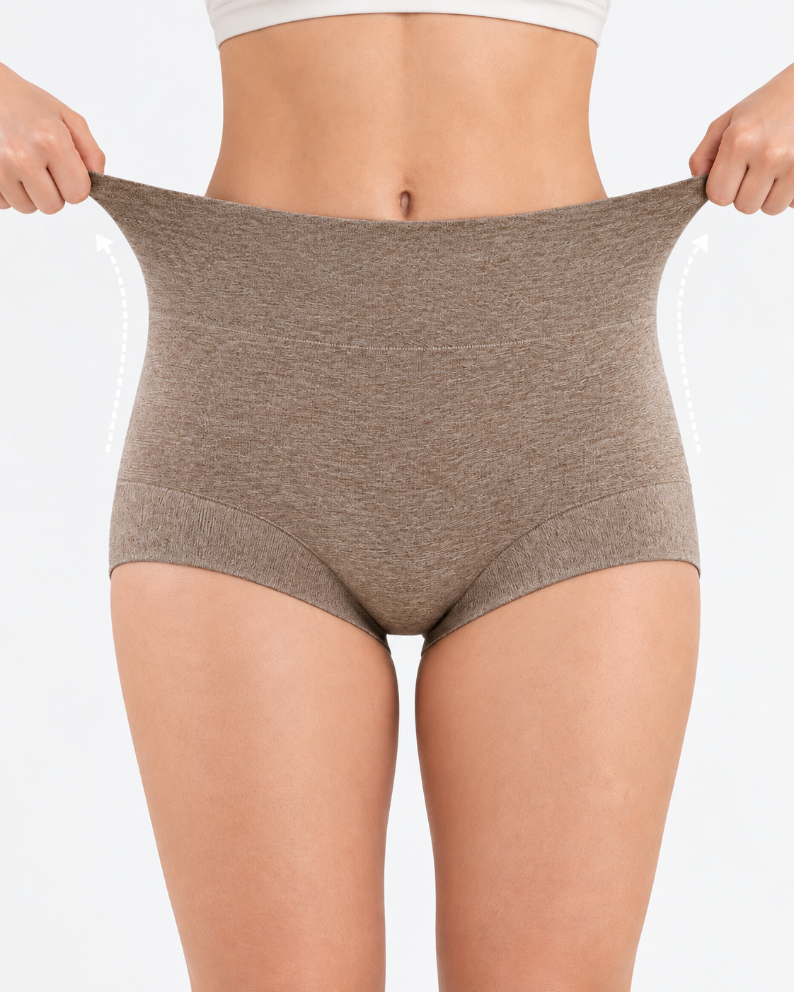 3-Pack Pure Cotton High Waist Tummy Control Antibacterial Elastic Boxer Briefs