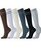 6 Pairs Of High-Elastic Breathable Calf Compression Socks For Sports and Fitness