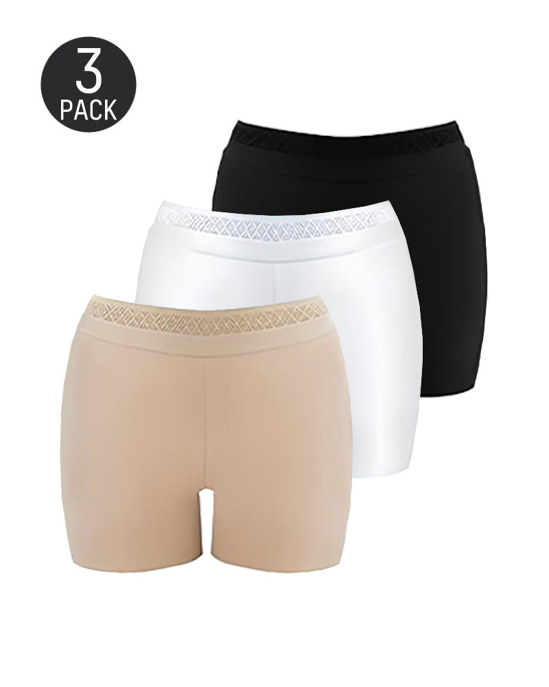 Solid Color Hip-Lifting and Tummy-Controlling Mid-Rise Body-Shaping Shorts