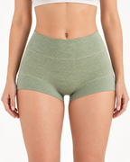 3-Pack Pure Cotton High Waist Tummy Control Antibacterial Elastic Boxer Briefs