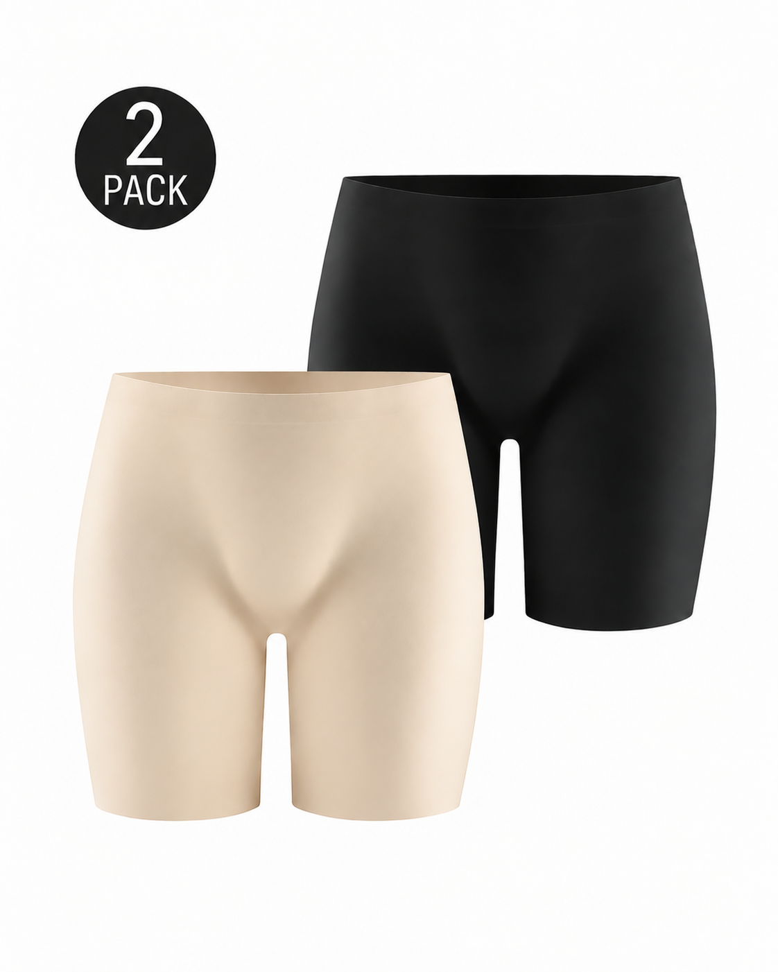 2-Pack High Waist Seamless Tummy Control Butt Lifter Shaping Shorts