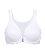 Front Closure Deep V Underwire Cross Mesh Back Bra