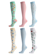 6 Pairs Of High-Elastic Breathable Calf Compression Socks For Sports and Fitness