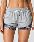 Casual Stretch Colorblock Lined Athletic Shorts