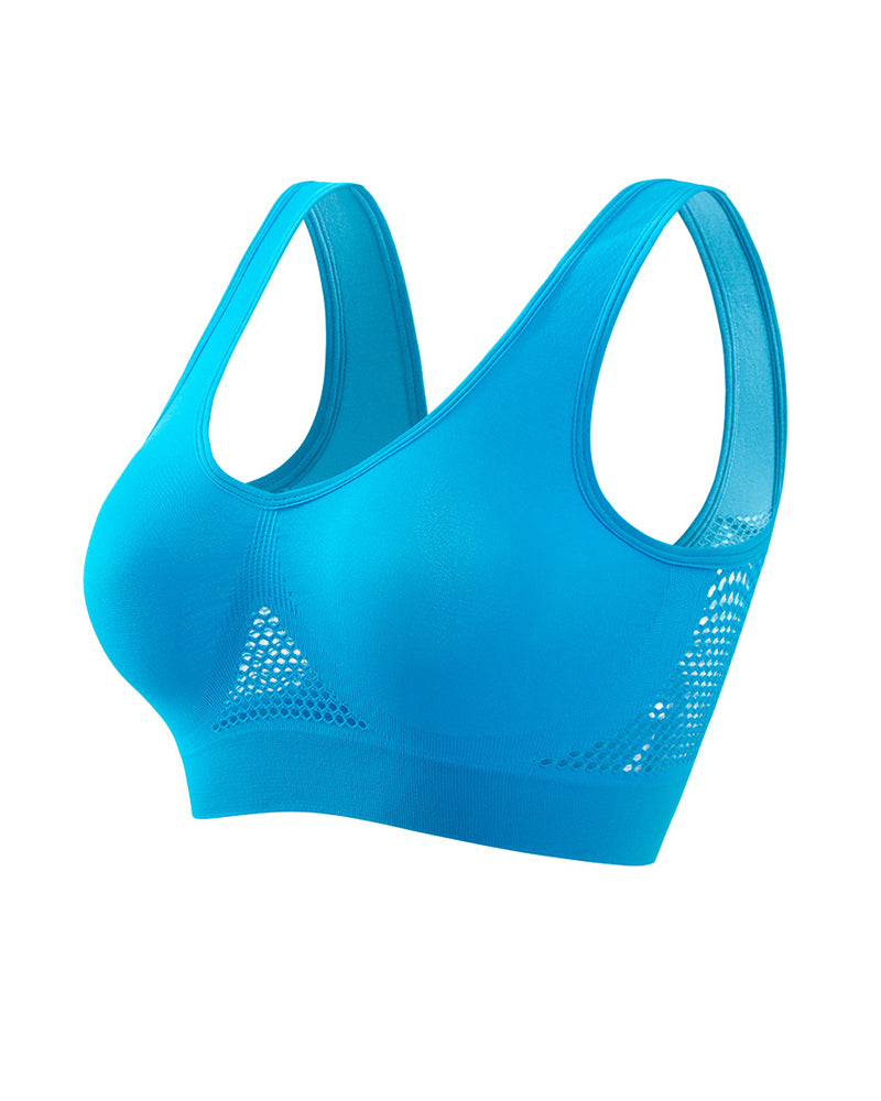 Casual Seamless Elastic Band Removable Pads Integrated Sports Bra