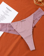 Sexy Ice Silk Nude Seamless See-Through Mesh Thong
