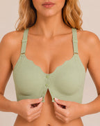 Seamless Front-closure Push-up Butterfly Back Bra