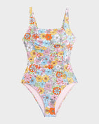 Square Neck Ruched One Piece Swimsuit