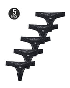 5-Pack Sexy Lace Openwork Seamless Thongs