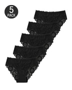 5-Pack Sexy Lace Openwork Cotton Crotch High Elastic Panties