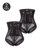 High Waist Hook-eye Tummy Control Mesh Seamless Shaping Panties