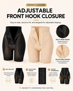 High Waist Tummy Control Hook-eye Lace Trim Seamless Breathable Shaping Shorts