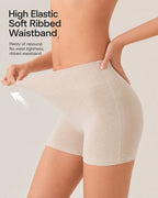 3-Pack Pure Cotton High Waist Tummy Control Seamless Breathable Boyshorts