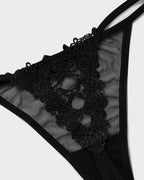 Lace-Trim Mesh V-String Panty