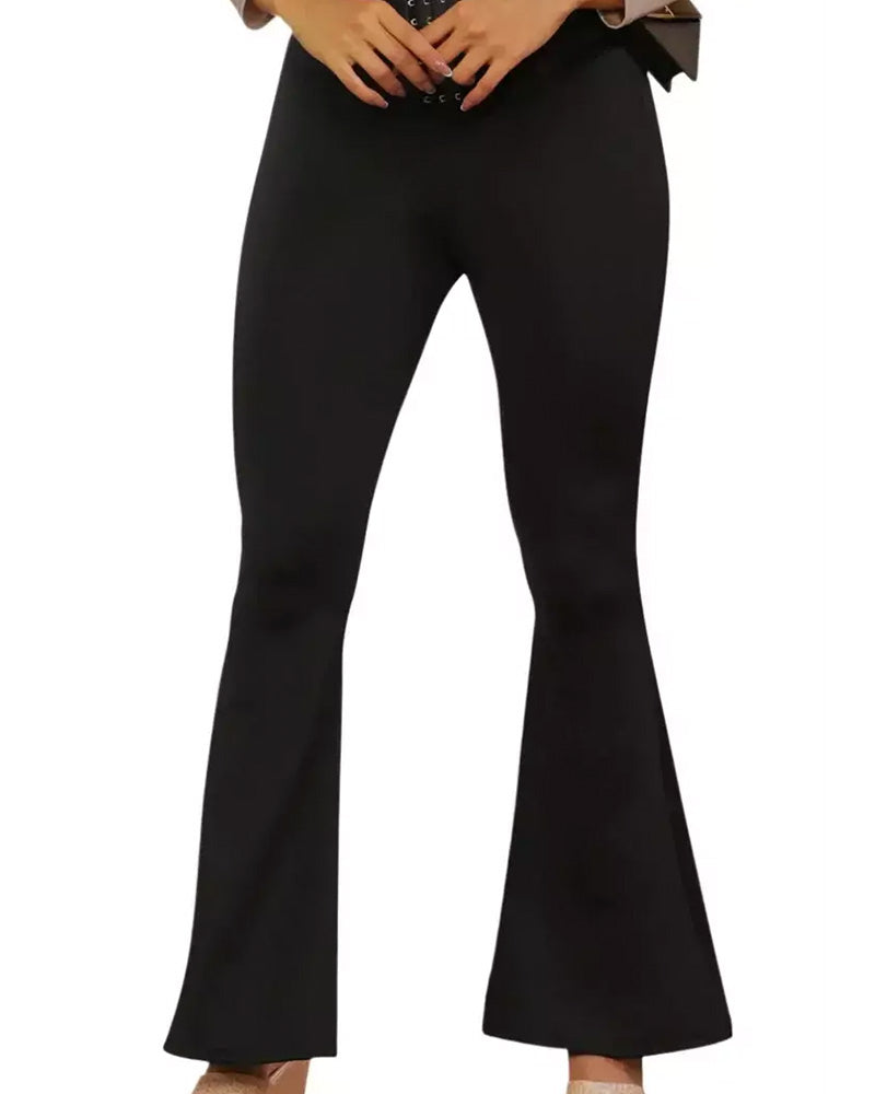 Women's High Waist Belly Shaper Elastic Bootcut Pants