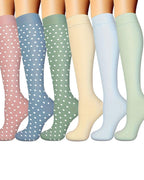 6 Pairs Of High-Elastic Breathable Calf Compression Socks For Sports and Fitness