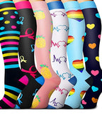 6 Pairs Of High-Elastic Breathable Calf Compression Socks For Sports and Fitness