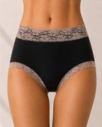 High-Waist Cotton Lace Briefs