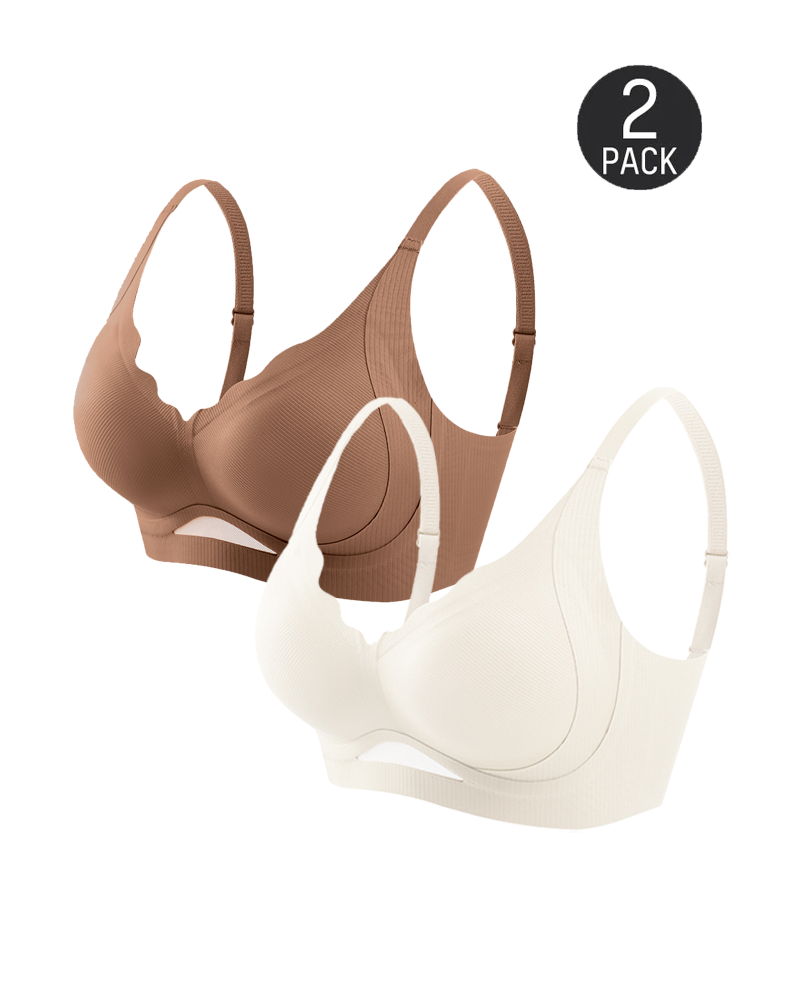 Scalloped Wireless Bras with  Mesh