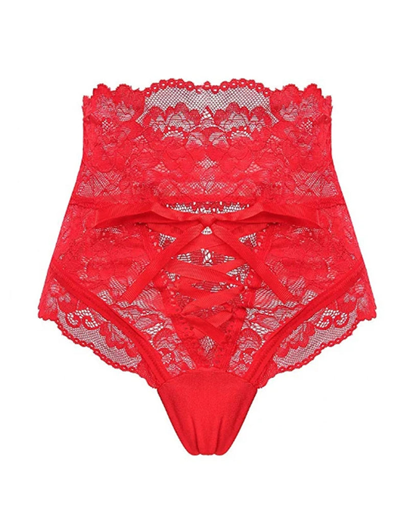 Sexy Lace High-waisted Tie-up Bodycon Panties