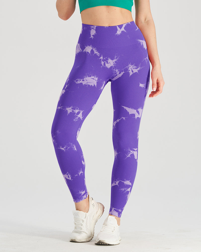 Seamless Tie-dye High-waisted Slimming Butt-lifting Tight-fitting Yoga Pants