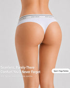 6-Pack Sexy Ice Silk Seamless Letter Colorblock Thongs