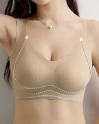 Women's V Neck Seamless Wire-free Comfortable Breathable Vest Bra