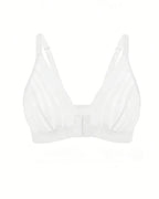 Sexy Deep V-neck Striped Mesh Paneling Front-closure Bra