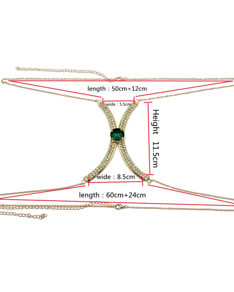 Fashionable Full-diamond Chest Chain/Body Chain