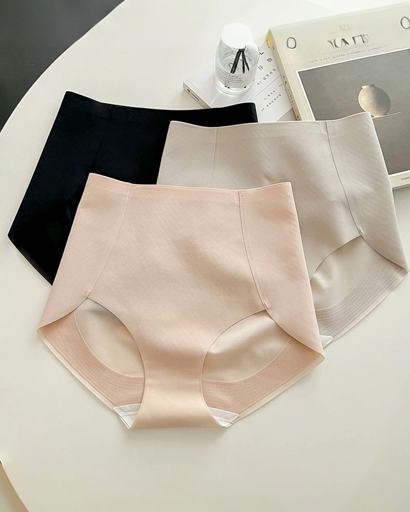 Women's seamless ice silk comfortable hip-lifting high waist panties