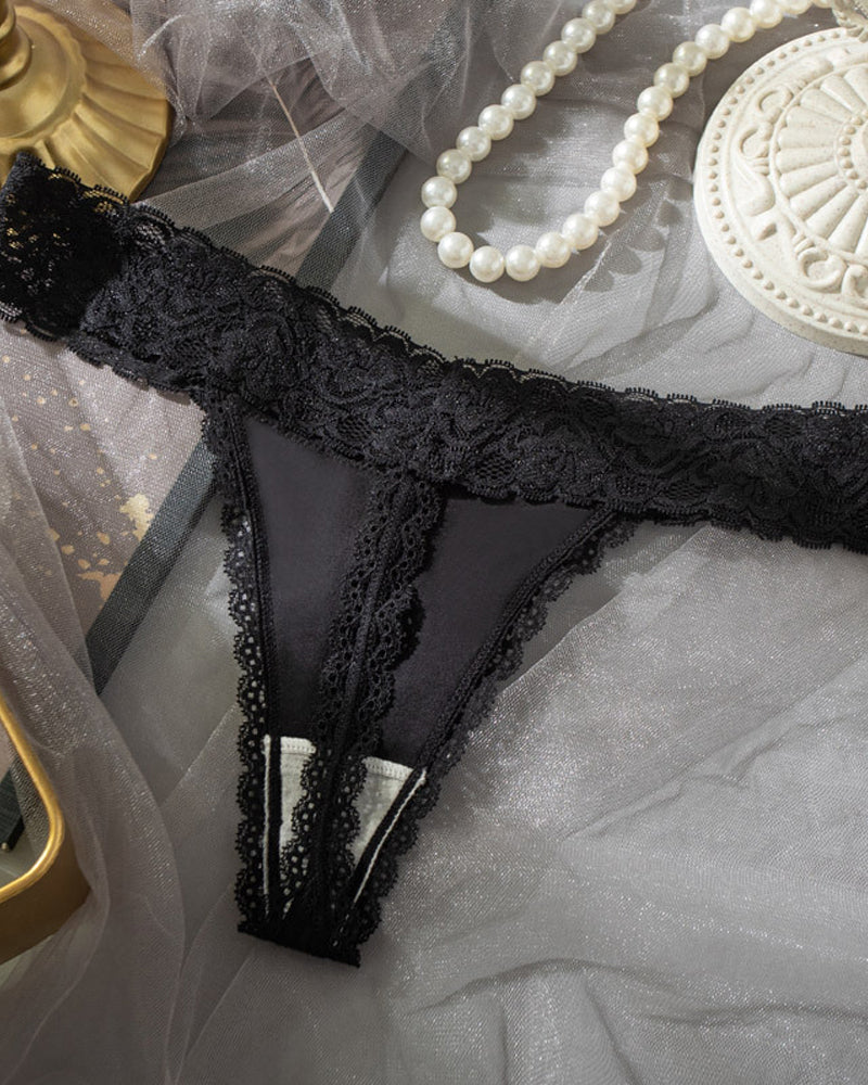 Sexy Pure Cotton Lace Low-rise Seamless Thong