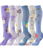6 Pairs Of High-Elastic Breathable Calf Compression Socks For Sports and Fitness