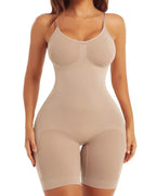 Comfy Tummy Control Shapewear Bodysuit Mid Thigh With Built-In Bra