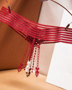 Sexy Tassel Open Crotch Pearl Massage Thong