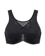 Front Closure Deep V Underwire Cross Mesh Back Bra