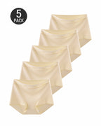 Five-Pack Mid Waist Pure Cotton High Elasticity Breathable Briefs