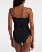 Bandeau 3D Flower One Piece Swimsuit And Skirt